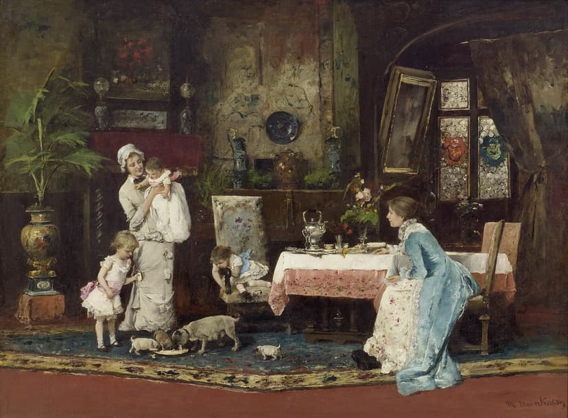 Two families, by Mihály von Munkácsy