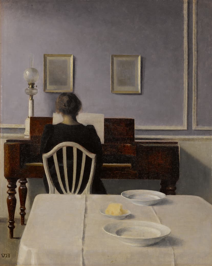 Vilhelm Hammershøi, Interior with a Woman at a Piano, 1901. Statens Museum for Kunst, Copenhagen.